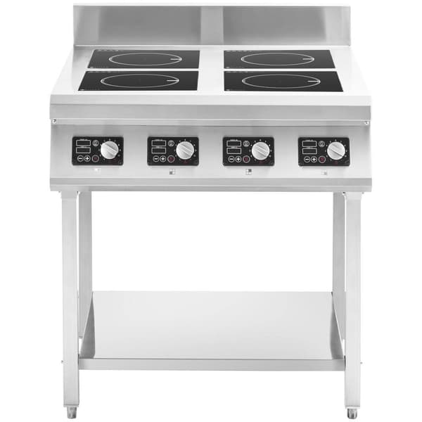 Royal Catering Induktionsplatta med bas - 4 x 20 cm - 10 nivåer - Timer - Royal Catering