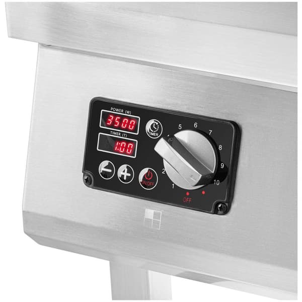 Royal Catering Induktionsplatta med bas - 4 x 20 cm - 10 nivåer - Timer - Royal Catering