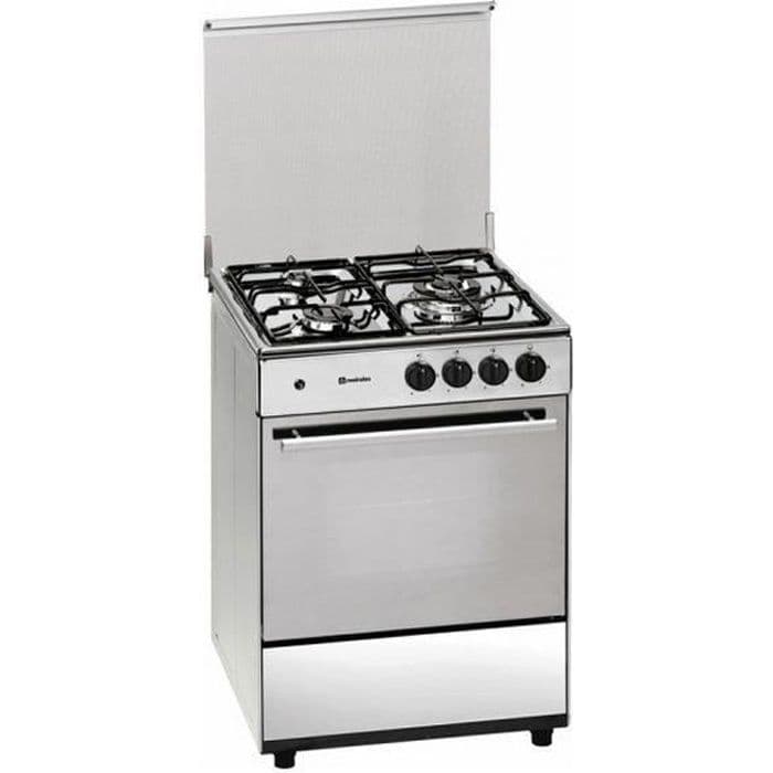 Butangasspis med ugn 60 cm 49 L Stål - 3 Gasspisar och ugn