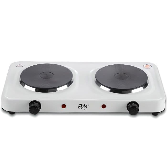 Elspis 2500W 2 brännare EDM Lackerad vit Ställbar termostat