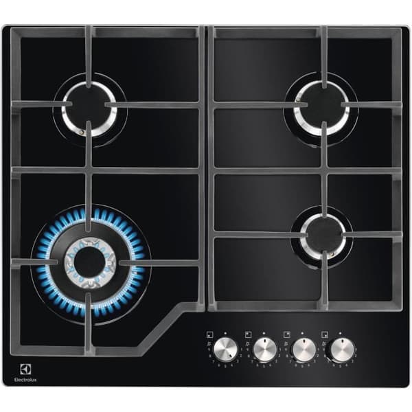 ELECTROLUX gasbord i glas - 4 brännare - l63 XL72 X 16cm - KGG64362K Svart