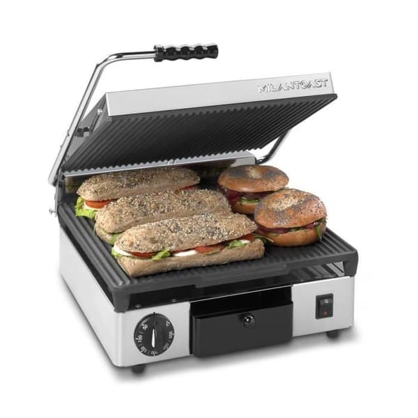 MILANTOAST - Fyrkantig räfflad gjutjärnsplatta 220-240V 2,9kw