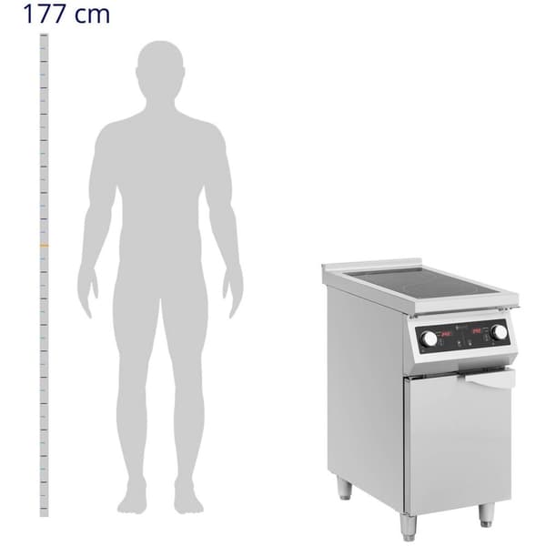 Royal Catering Induktionsspis - 8500 W - 2 kokplattor - 60–240 °C - Förvaringsutrymme - Royal Catering