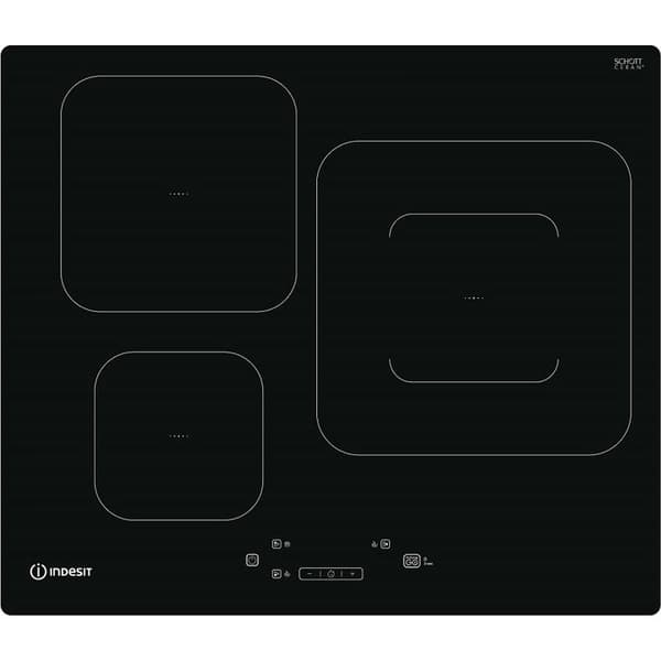 Induktionshäll - INDESIT - IS33Q60NE - 3 brännare - Bredd 60 cm - Boostereffekt 3 kW Svart