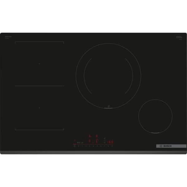 BOSCH bred induktionshäll - 4 brännare - L80 x D52 cm - PVS831HC1E Sort