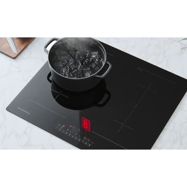 CIARRA Induktionshäll 4 zoner 2 modulförstärkare 7200W Barnsäkerhetstimer 59cm Sensitive Touch Svart glas