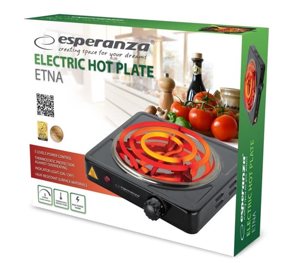 Esperanza EKH012K Sort el-komfur