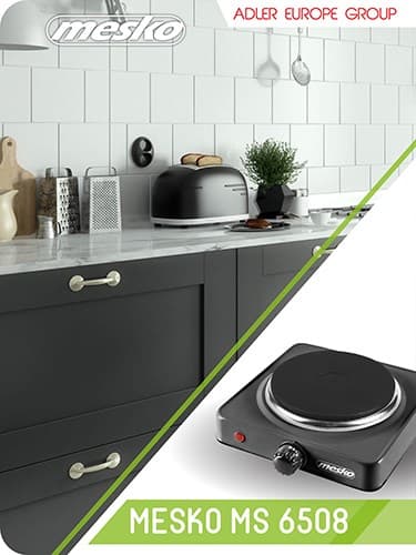 Mesko Home MS 6508 kogeplader Sort bordplade Forseglet plade 1 zone(r)