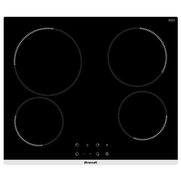 Brandt Glaskeramikhäll 60cm 4 brännare 6300w svart - BPV1641B Svart
