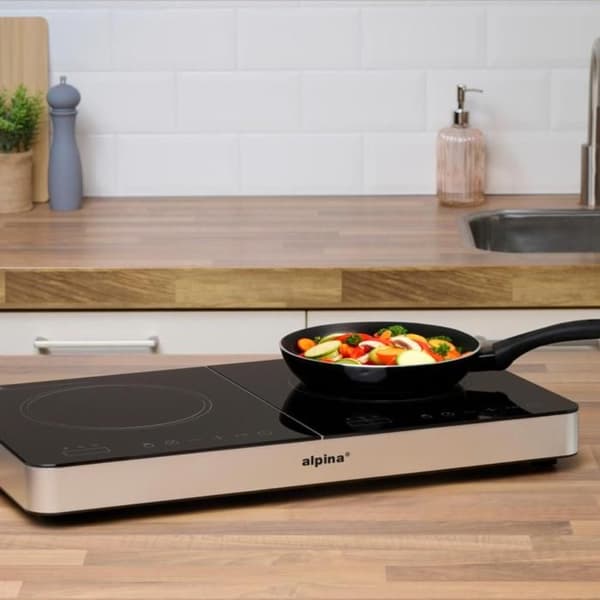 Induktionskokplatta - ALPINA - 2 brännare - Beröringskontroll - 3500W - Termostat 60-240°C