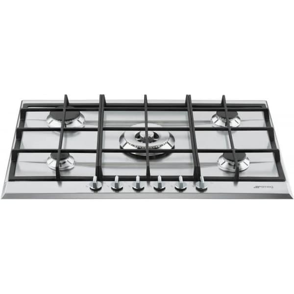 Smeg P272XGH gashäll - 70 cm - rostfritt stål - 5 brännare - Elektronisk tändning