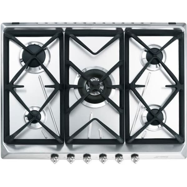 Smeg SRV576GH5 gasspis - Rostfritt stål - 5 brännare - Elektronisk tändning Rostfritt stål