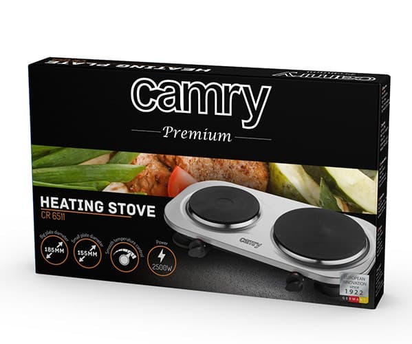 Camry CR 6511 komfur Fritstående Sort, Rustfrit stål Elektrisk