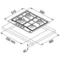 Miniatyrbild 2 av 3: Franke FHTL 604 3 G TC XL E - Platta (integrerad, gas, silver, roterande, 59 cm, 51 cm)