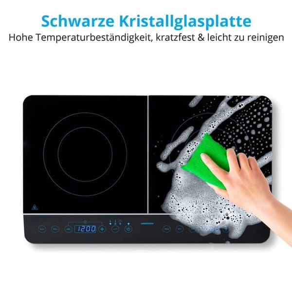 Fristående induktionshäll - MEDION - MD 15324 - 2 brännare - L 60,3 x D 35,5 cm