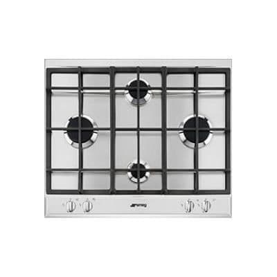 SMEG P260XGH Gasolhäll 4 brännare - SMEG varumärke - Bredd 60 cm - Rostfritt stål Rostfritt stål