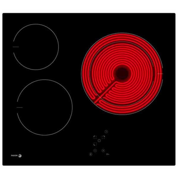 Fagor Keramisk Kogeplade 3vft33ac 3 Brændere 60 Cm Sort Sort