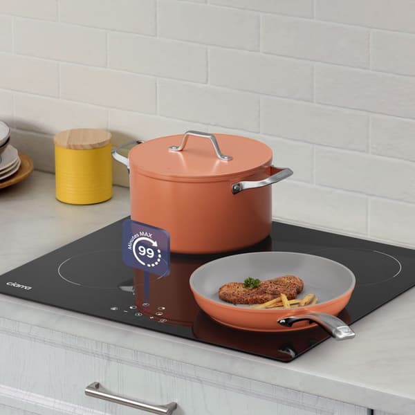 Ciarra Induktionshäll 59cm 6000W 4 Brännare Sensitive Touch Auto-Off Timer Svart