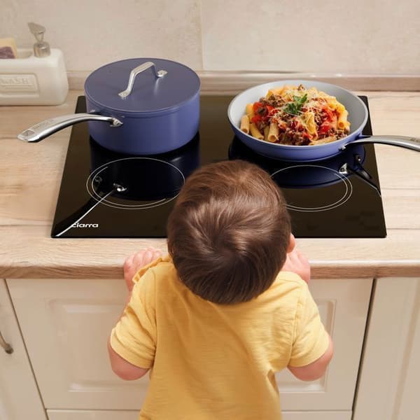 Plattinduktionshäll 4 zoner 6000W 59cm Timer Barnsäkerhet Automatisk avstängning CIARRA CD4BIH-E