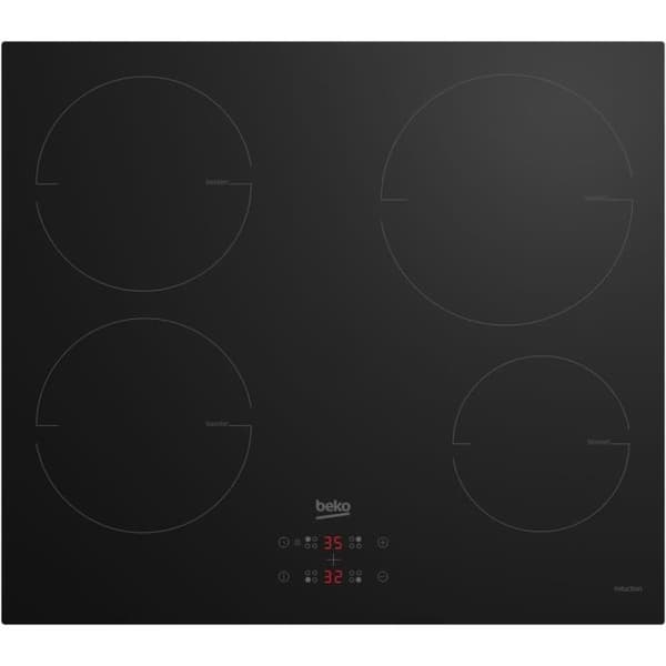 BEKO häll - 4 induktioner - Taktila och centraliserade kontroller - Svart - 60 cm - HII6A400MT Svart