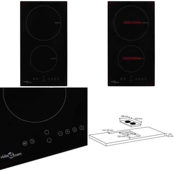 Induktionskogeplade med 2 brændere Touch Control glas 3500 W - Kogeplade - Kogeplader - Home & Living
