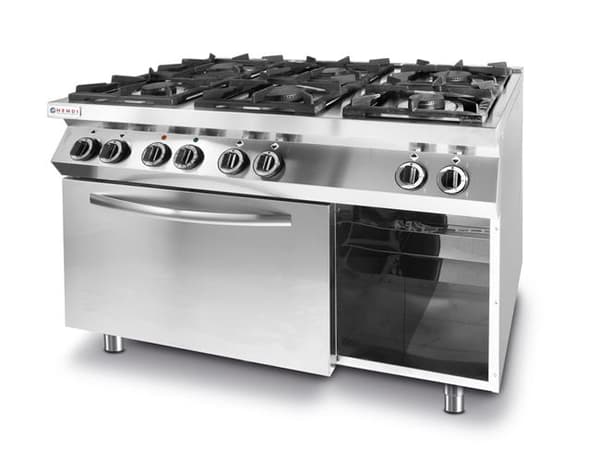 Kitchen Line 6-liekkinen kaasuliesi GN 1/1 kiertoilmauunilla Perusversio