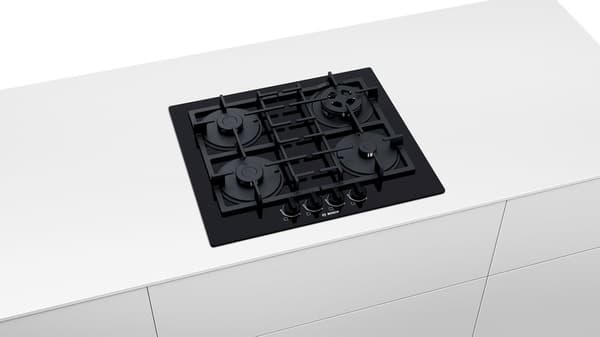 Bosch Serie 4 PNP6B6B90 häll Svart Inbyggd 60 cm Gas 4 zon(er)
