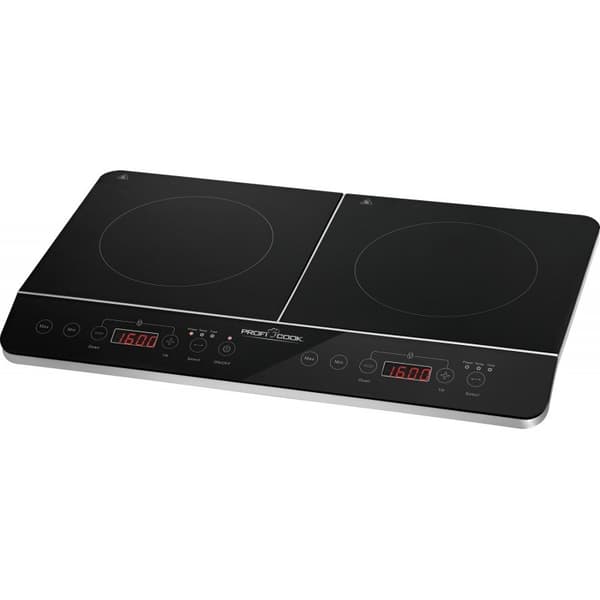 PROFI COOK PC-DKI 1067 induktionskomfur, 3500W, 2 kogezoner, sort Sort