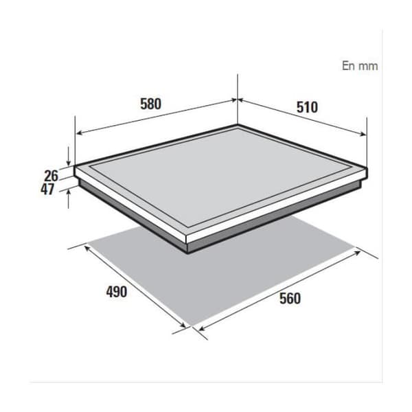 Vitrokeramikhäll - BRANDT BPV6410B - 4 brännare - Radiant - Svart