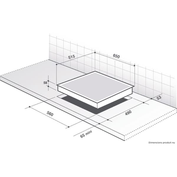 DE DIETRICH DPI7602BM blandad häll - 4 brännare - Svart