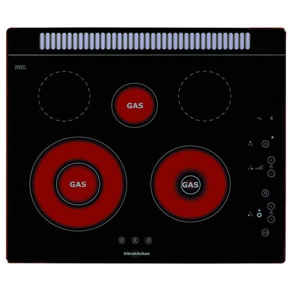Vitrokitchen 401tgna Keramisk Kogeplade 60 Cm 3 Blus Sort