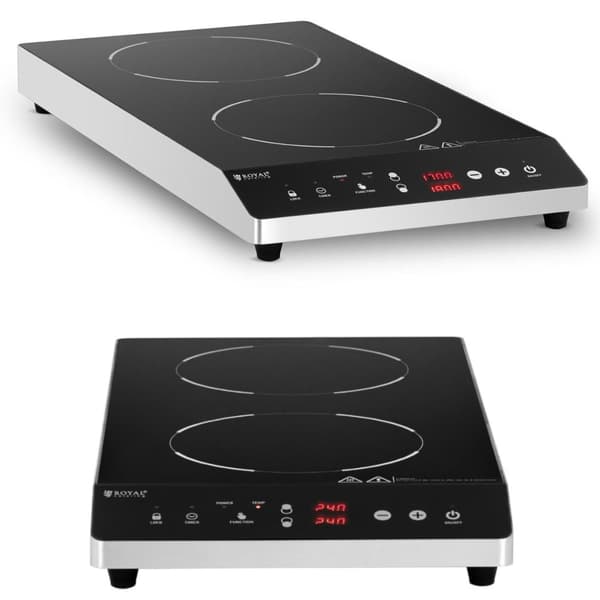 Liesi, säädettävä induktioliesi, 2 keittoaluetta, halk. 26 cm LED 1800 W