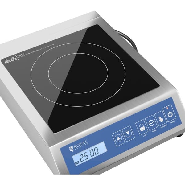 Bärbar induktionsspis, 1 kokzon, dia. 28 cm LCD 3500 W