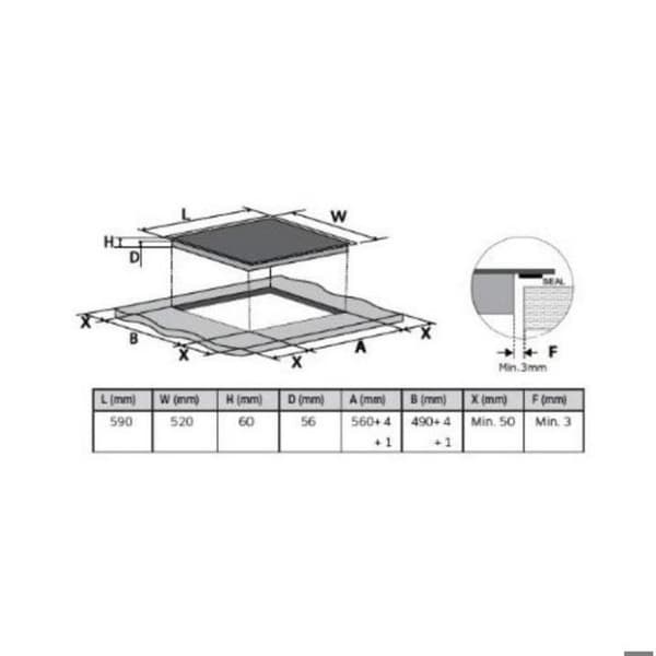 Bord / Induktionshäll SAMSUNG NZ63R3727BK - 3 brännare