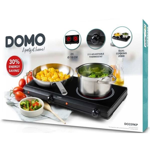 Häll - DOMO - 2 brännare - 50,2 x 29,4 x 6,7 cm - DO339KP