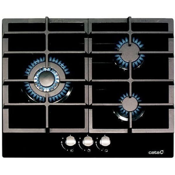 Cata LCI6021BK gashäll 60 cm - Spis - Svart - 3 brännare - Fläktvärme Svart