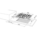 Miniatyrbild 4 av 4: De'Longhi NSL475X kokkärl - 4 gasbrännare - Rostfritt stål - Gjutjärnsgrillar