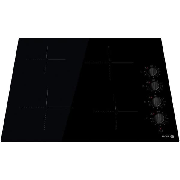 Glaskeramikhäll - FAGOR - FAVM3540 - 4 kokplattor - Svart - 56 cm x 49 cm
