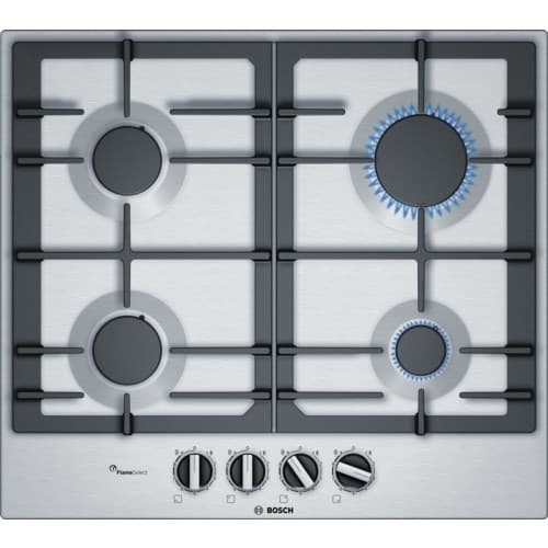 Bosch Serie 6 PCP6A5B90 kogeplader Sort, rustfrit stål Indbygget gas 4 zoner(r) Sort, Rustfrit stål