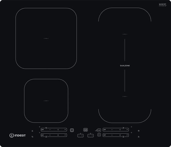 Indesit IB 65B60 NE Musta Sisäänrakennettu 59 cm Vyöhyke induktioliesi 4 vyöhykettä musta