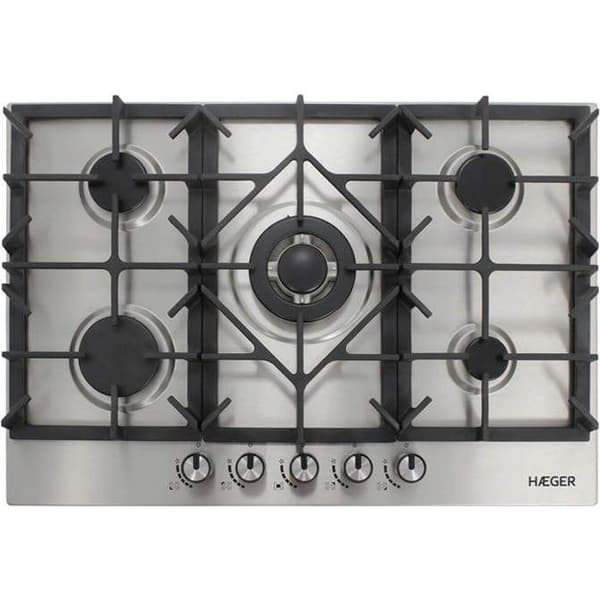 Inbyggd gashäll – 4 brännare, 1 wok, 70 cm, rostfritt stål HAEGER