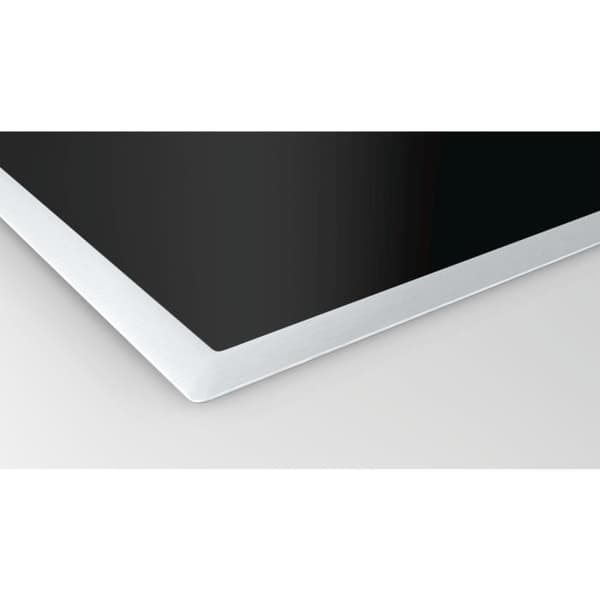 BOSCH Serie 8 keramisk kokplatta PKN675DP1D - 4 brännare - Svart och rostfritt stål