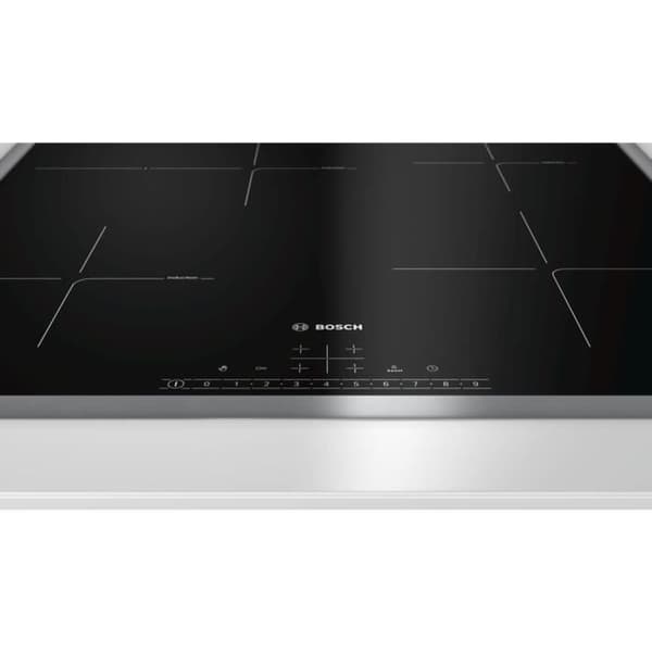 BOSCH Serie 8 keramisk kokplatta PKN675DP1D - 4 brännare - Svart och rostfritt stål