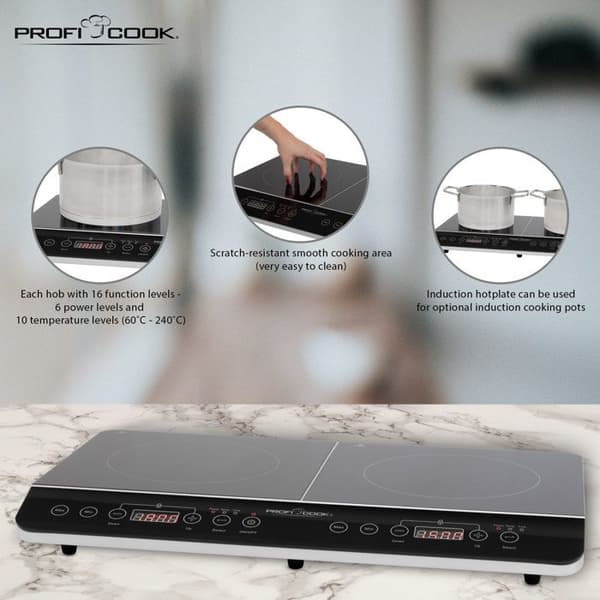 ProfiCook PC-DKI 1067 Dubbel induktionshäll 3500 W Svart