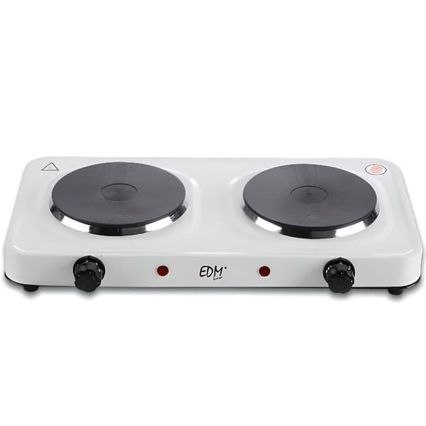 Elhäll - UDP - 2 brännare 1500W - Vit - Justerbar termostat