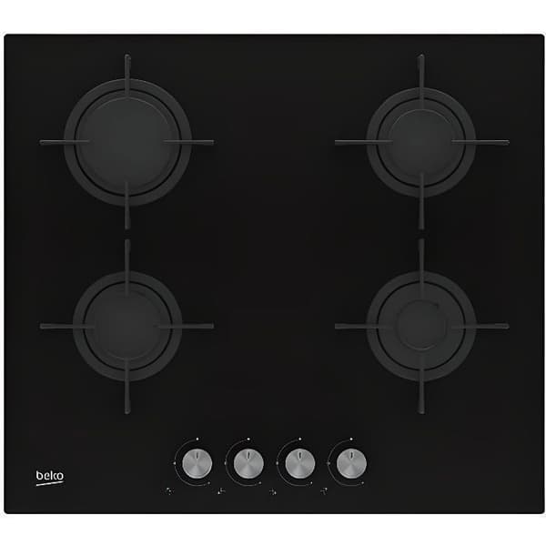 Beko HILG 64220 S, Inbyggd, Gasspis, Glas, Svart, Emaljerad, Roterande Svart