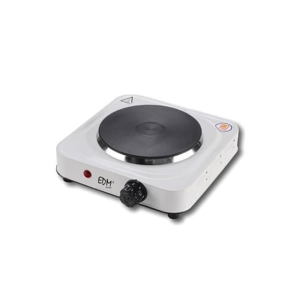 Elvärmare - EDM - 1500W - 1 brännare Ø 18,5 cm - Justerbar termostat - Bärbar vitlackad