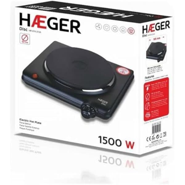 Elhäll - HAEGER - DISC - 1500 W - 165 mm - Säkerhetssystem - Termisk säkring