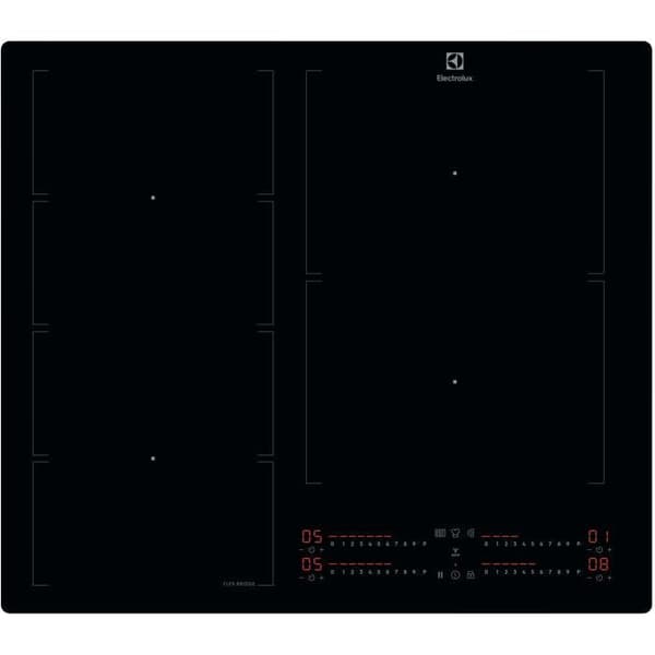 Induktionshäll - ELECTROLUX - 4 brännare inklusive justerbar vänstra zon - 58 x 51 cm - EIV66453I Sort