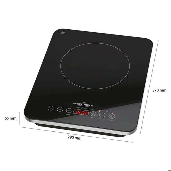 Induktionsspisplatta - PROFICOOK - PC-EKI 1062 - 2000W - Härdat glas - Svart